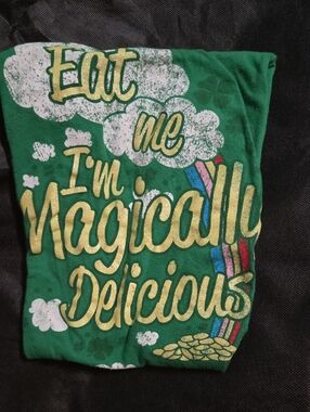 Spencers Green Tee with Metallic Gold Accent